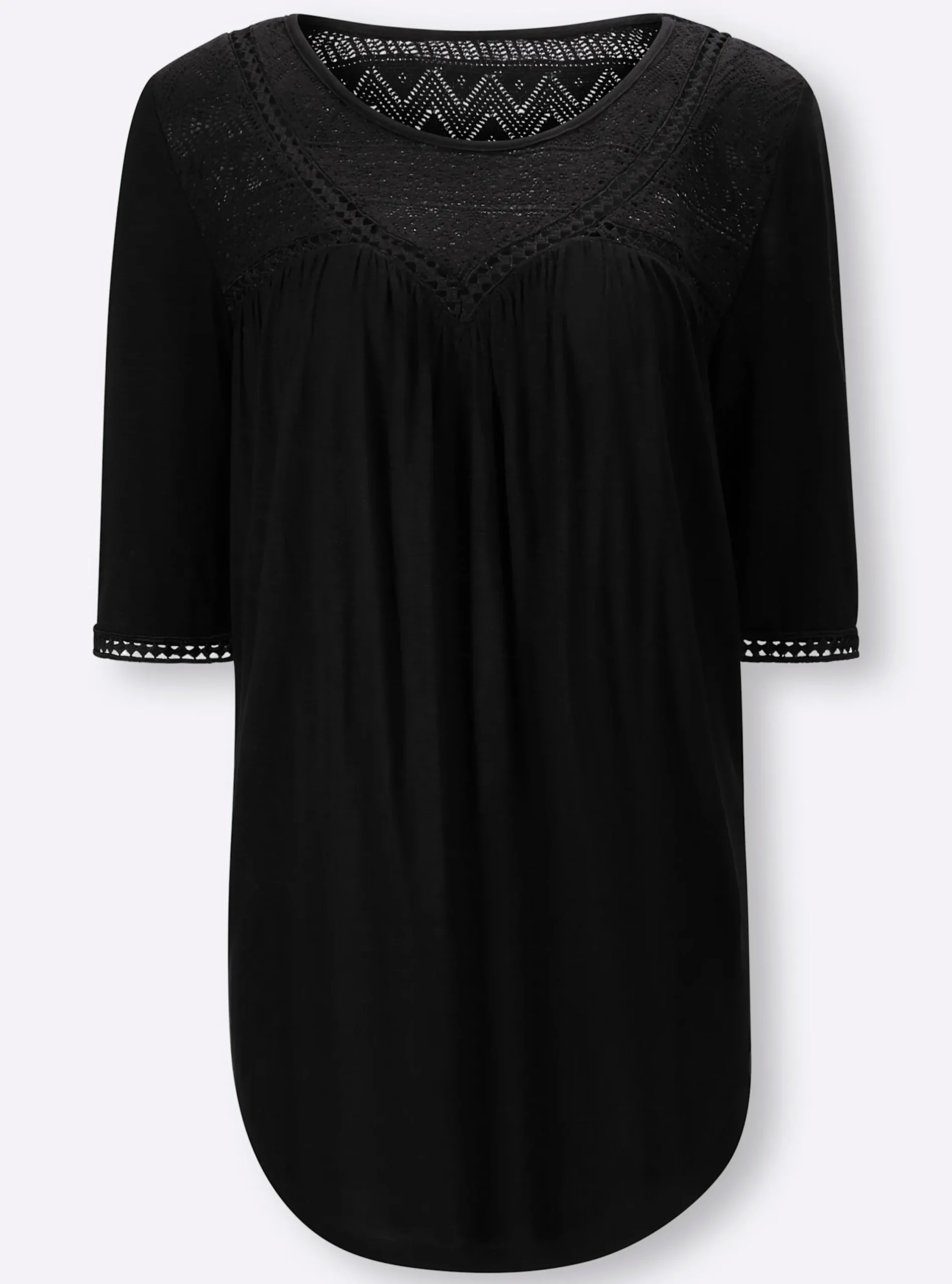 Strandmode|Shirts|heine Shirt mit Spitze schwarz