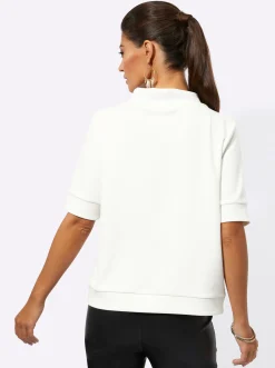 Shirts| Shirt mit weitenverstellbarem Stehkragen ecru