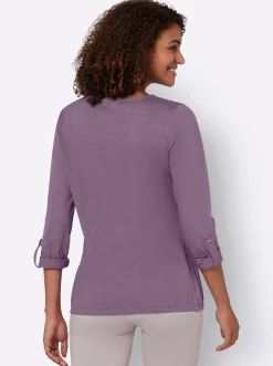 Shirts| Shirt mit Zierknopfleiste feige