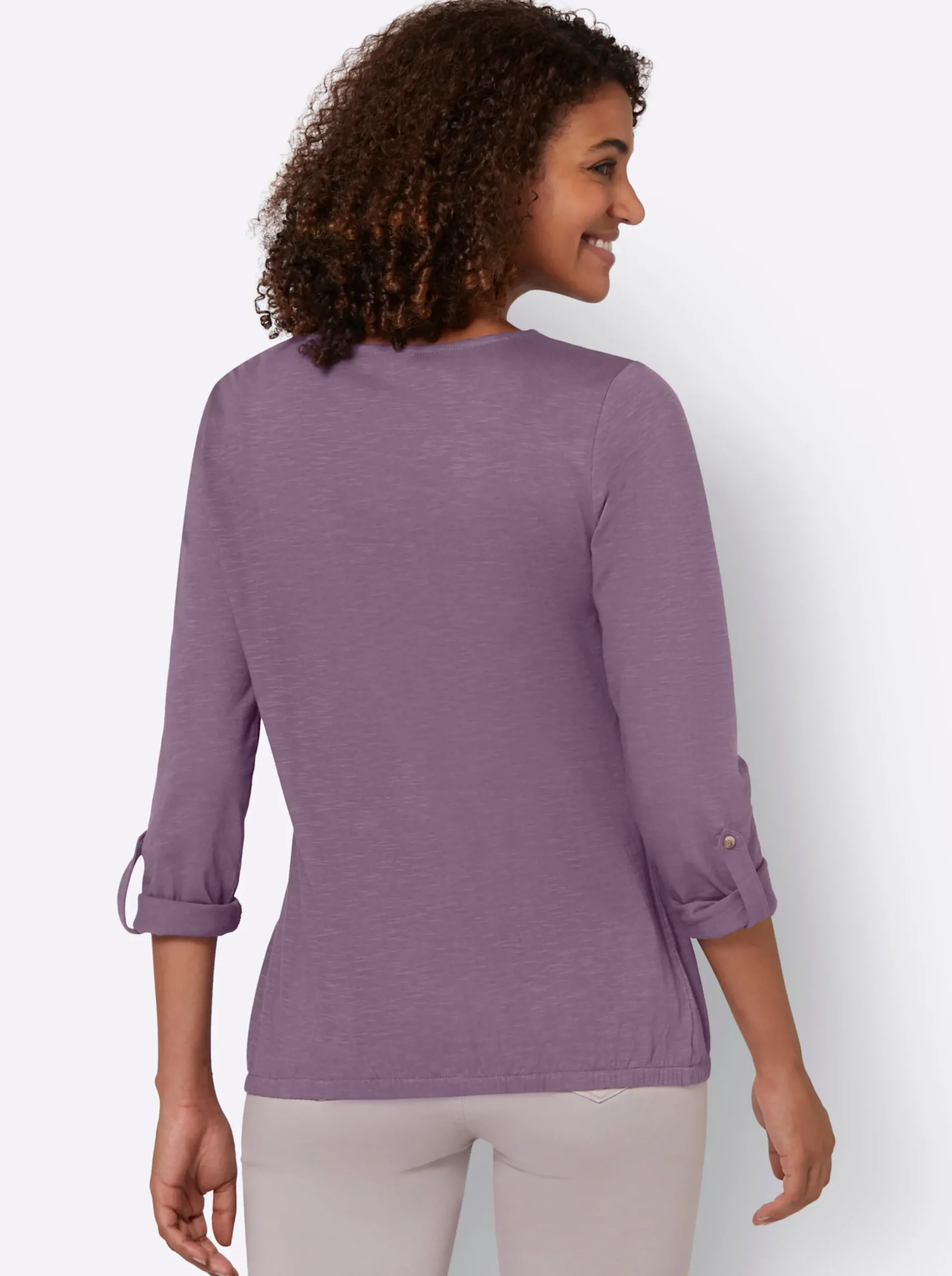 Shirts| Shirt mit Zierknopfleiste feige