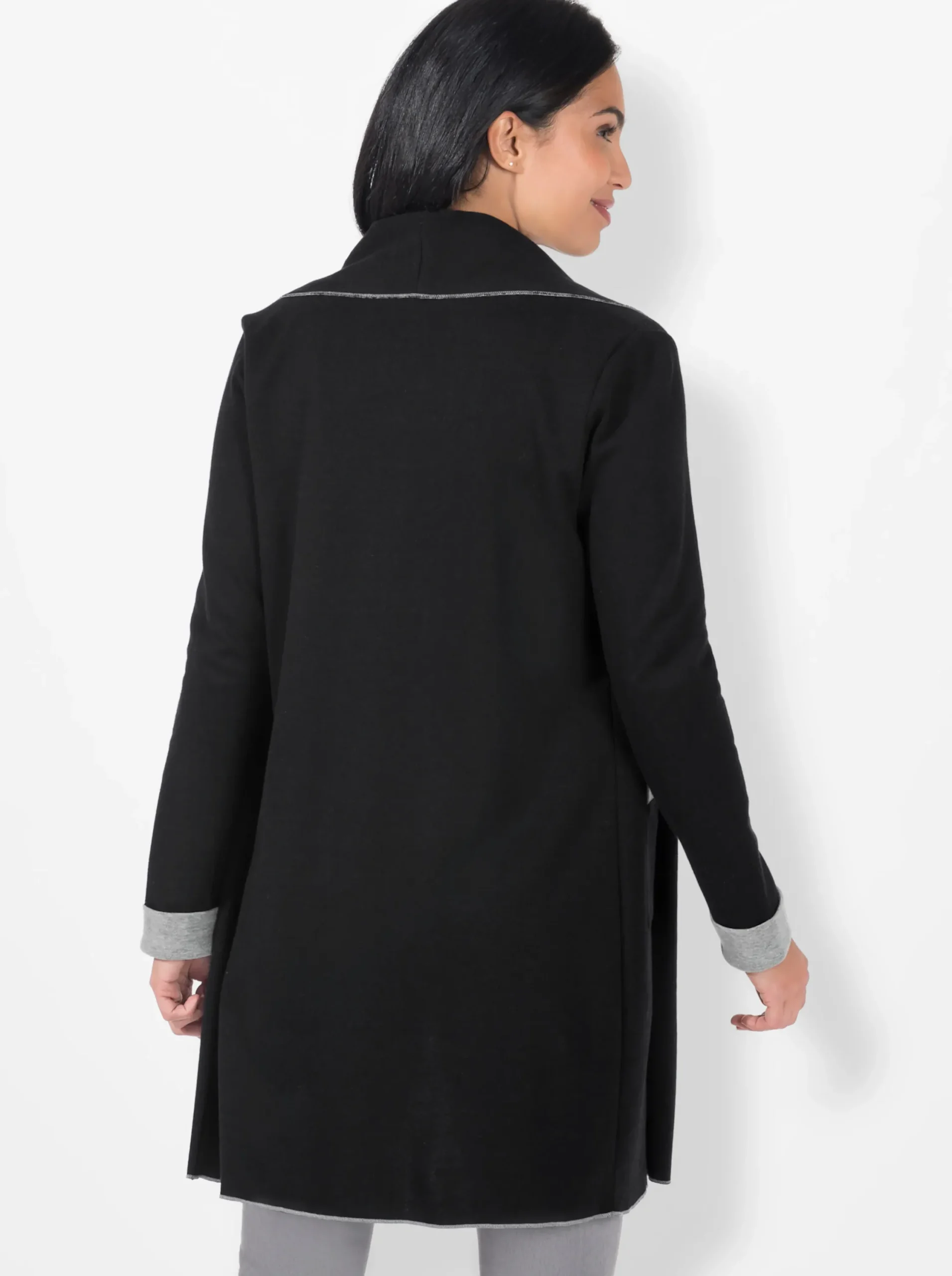 Jacken| Shirtjacke schwarz-grau-meliert