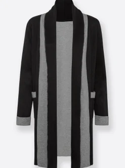 Jacken| Shirtjacke schwarz-grau-meliert