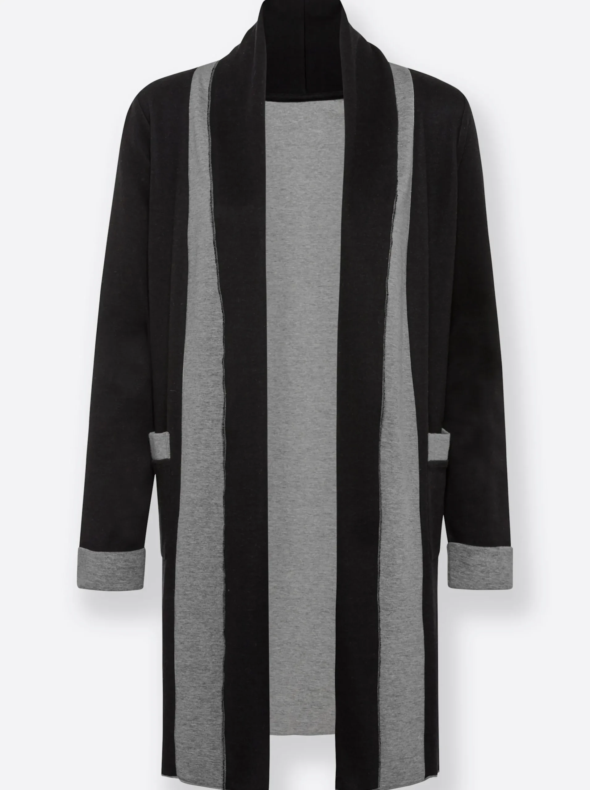Jacken| Shirtjacke schwarz-grau-meliert