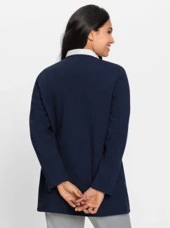 Jacken| Shirtjacke in Longform marine