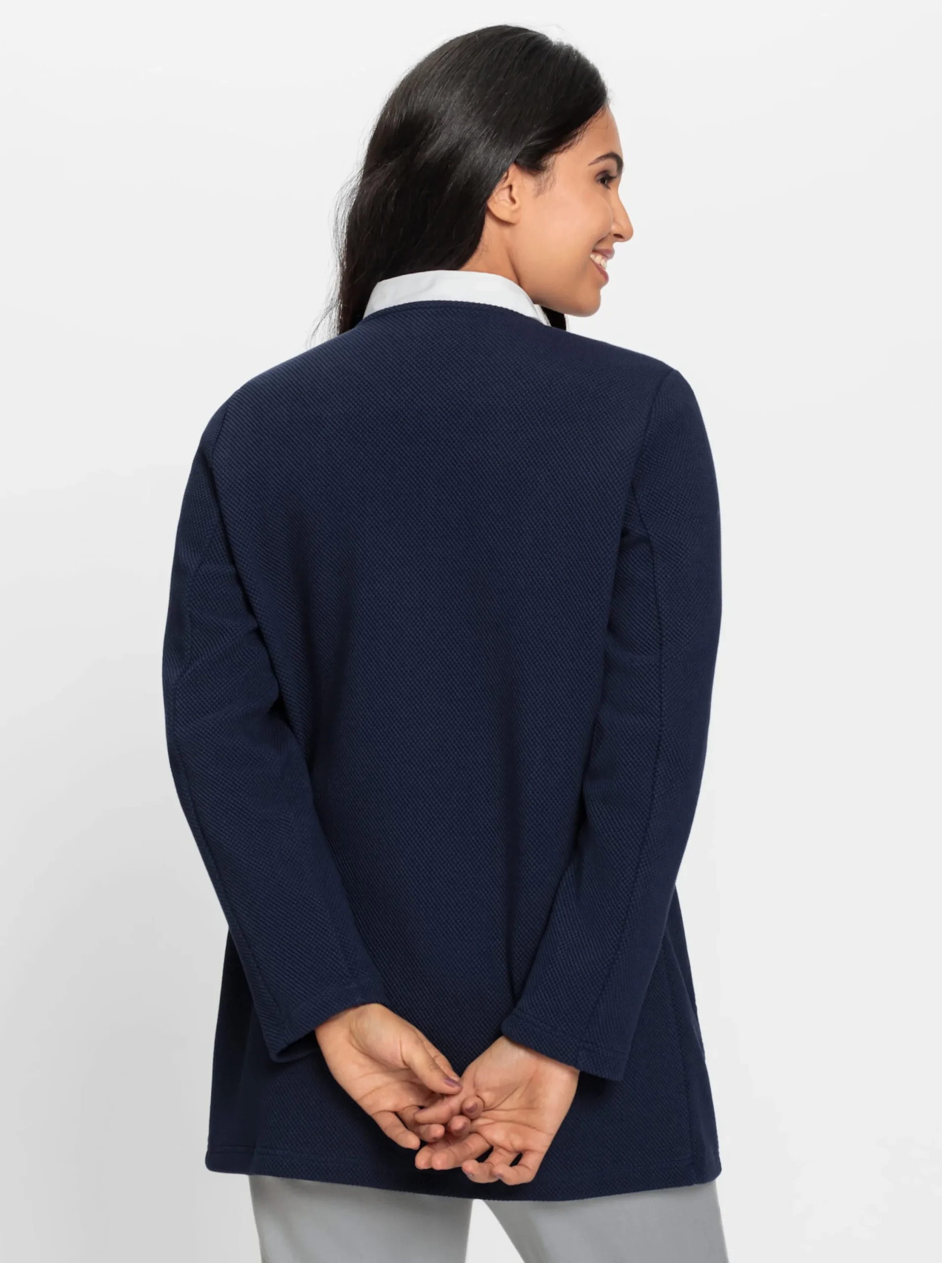 Jacken| Shirtjacke in Longform marine