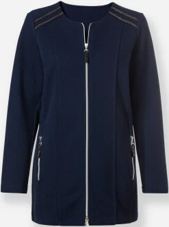 Jacken| Shirtjacke in Longform marine