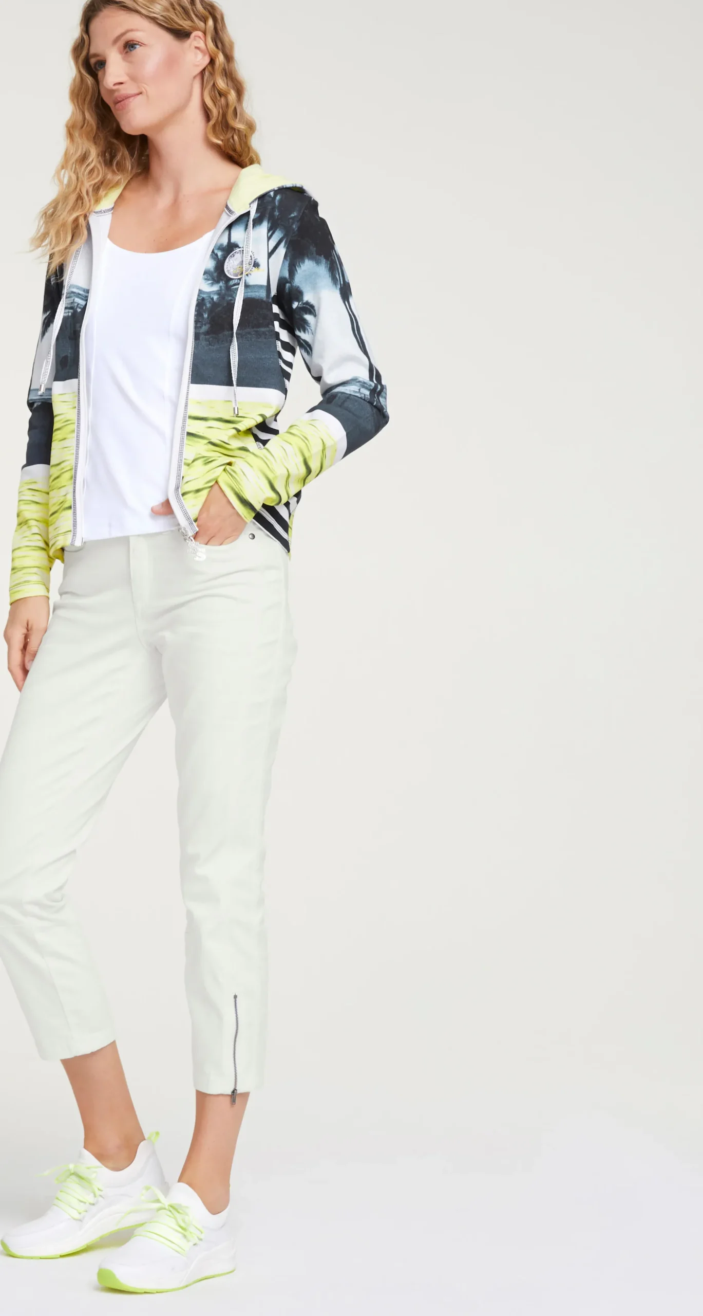 Strandmode|Jacken|heine Shirtjacke mit Fotoprint limette