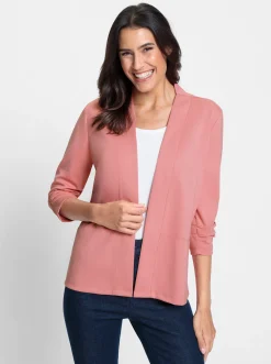 Jacken| Shirtjacke mit gerafften Ärmeln flamingo