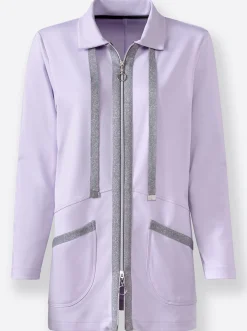 Jacken| Shirtjacke mit Glitzer-Effekten flieder