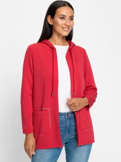Jacken|heine Shirtjacke mit leichtem Glanz erdbeere