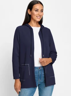 Jacken|heine Shirtjacke mit leichtem Glanz marine