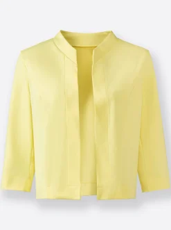 Jacken| Shirtjacke mit 3/4-Ärmeln zitrone