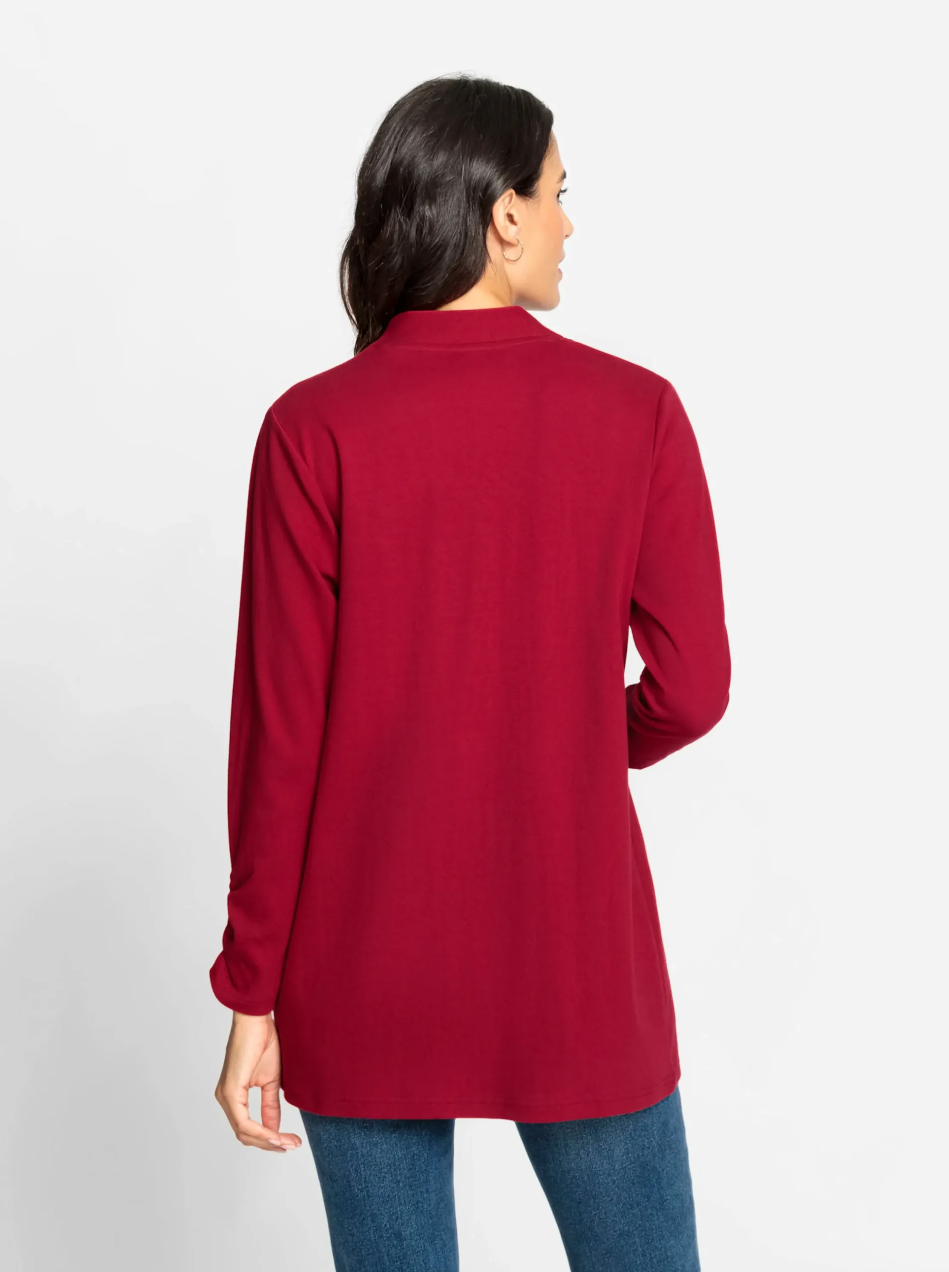 Jacken| Shirtjacke mit Ärmel-Raffungen kirsche