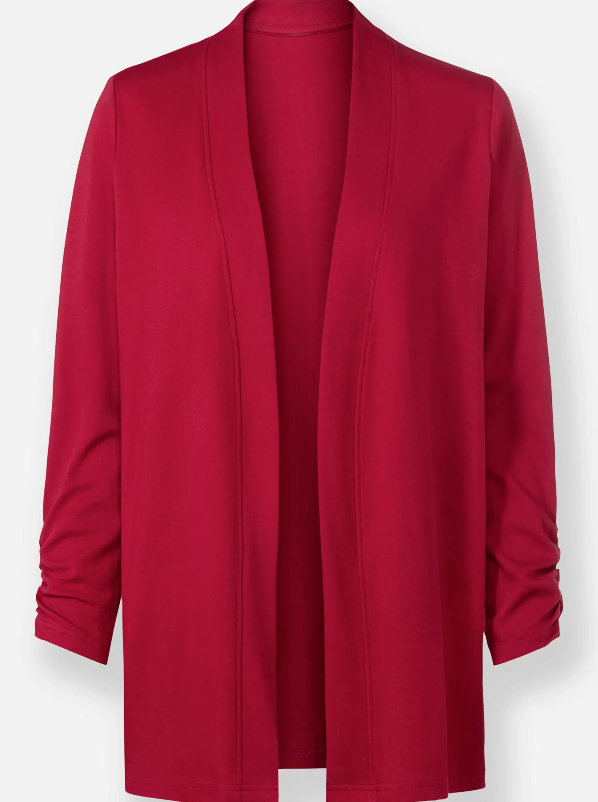 Jacken| Shirtjacke mit Ärmel-Raffungen kirsche
