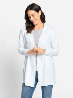 Jacken| Shirtjacke mit Ärmel-Raffungen weiß
