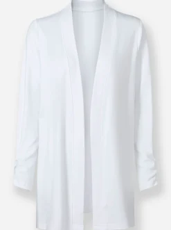 Jacken| Shirtjacke mit Ärmel-Raffungen weiß
