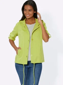 Jacken| Shirtjacke mit Tunnelzug, reine Baumwolle kiwi