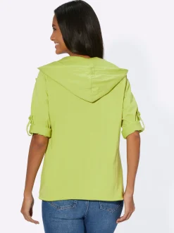 Jacken| Shirtjacke mit Tunnelzug, reine Baumwolle kiwi