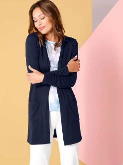 Jacken| Shirtjacke ohne Verschluss nachtblau