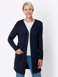 Jacken| Shirtjacke ohne Verschluss nachtblau
