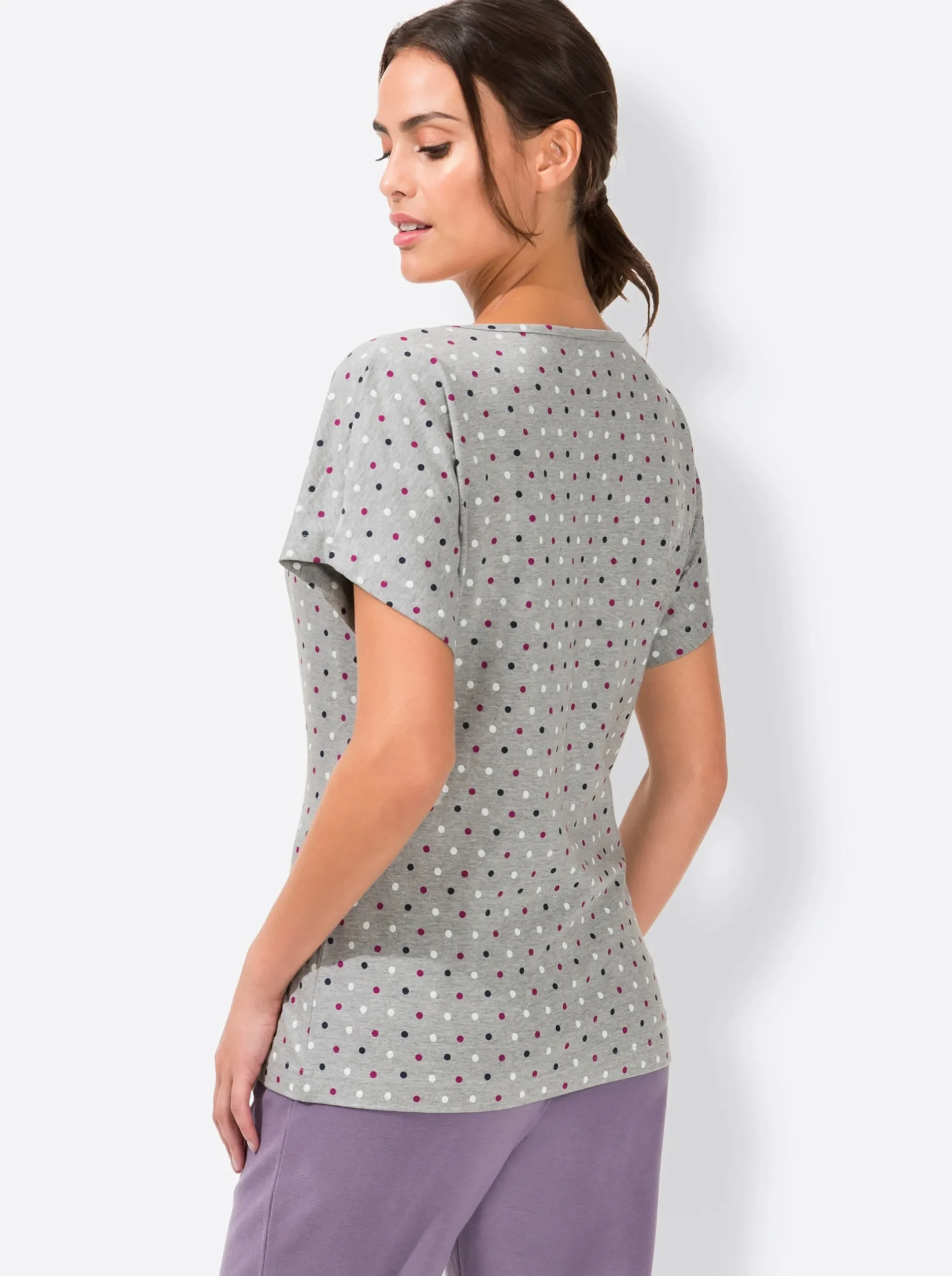 Homewear|Homewear|feel good Shirts grau+grau-gepunktet