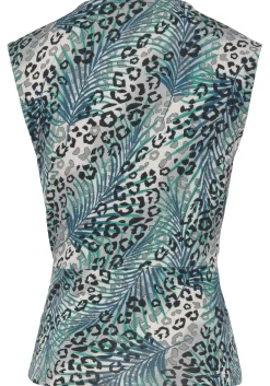 Shirts|LASCANA Shirttop grau-petrolbedruckt