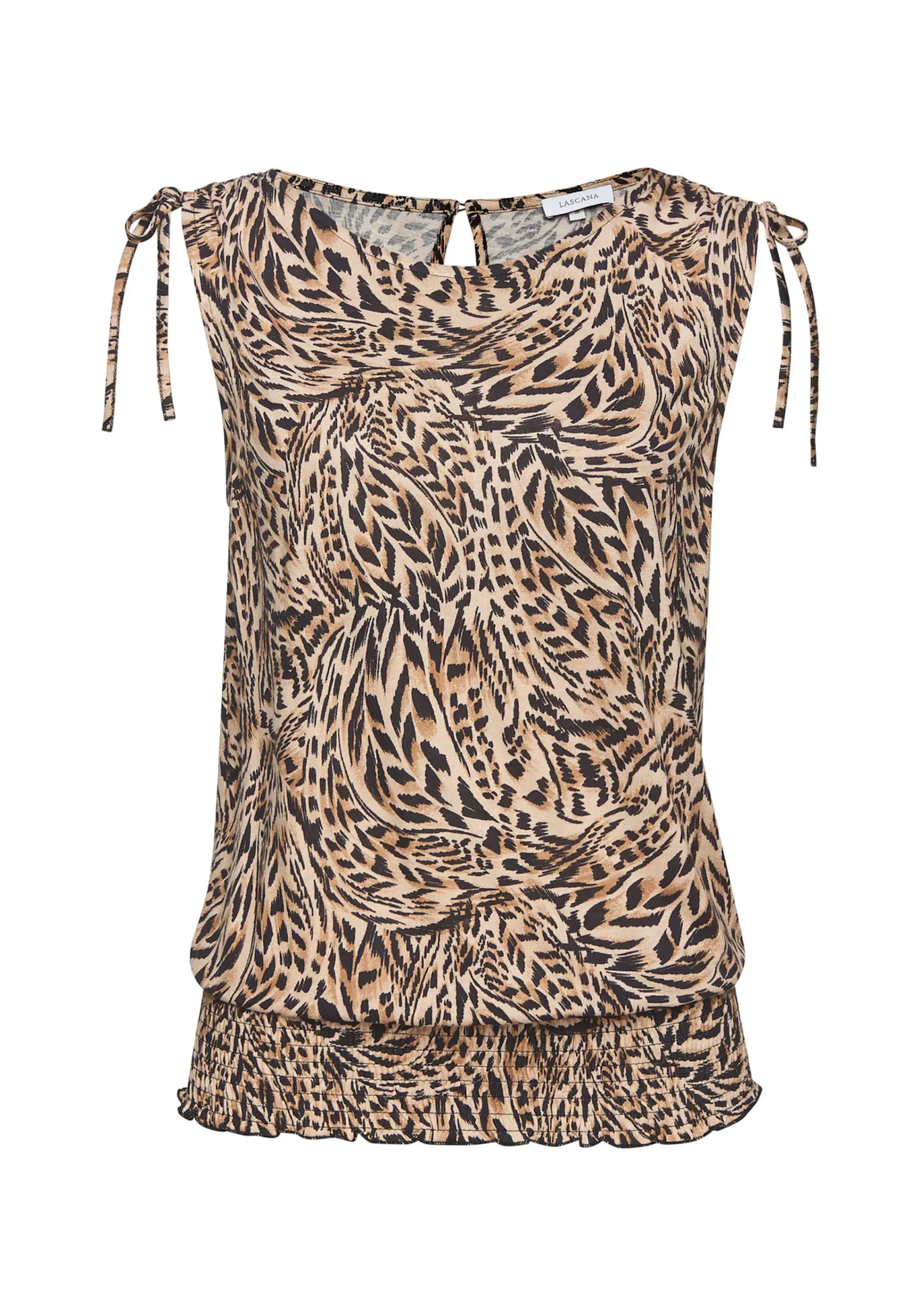 Shirts|Buffalo Shirttop beige-jeansblaubedruckt