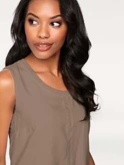 Strandmode|Basics|heine Shirttop im Lagen-Look taupe