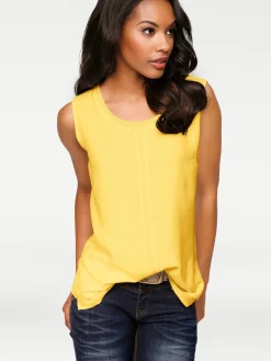 Strandmode|Basics|heine Shirttop im Lagen-Look gelb