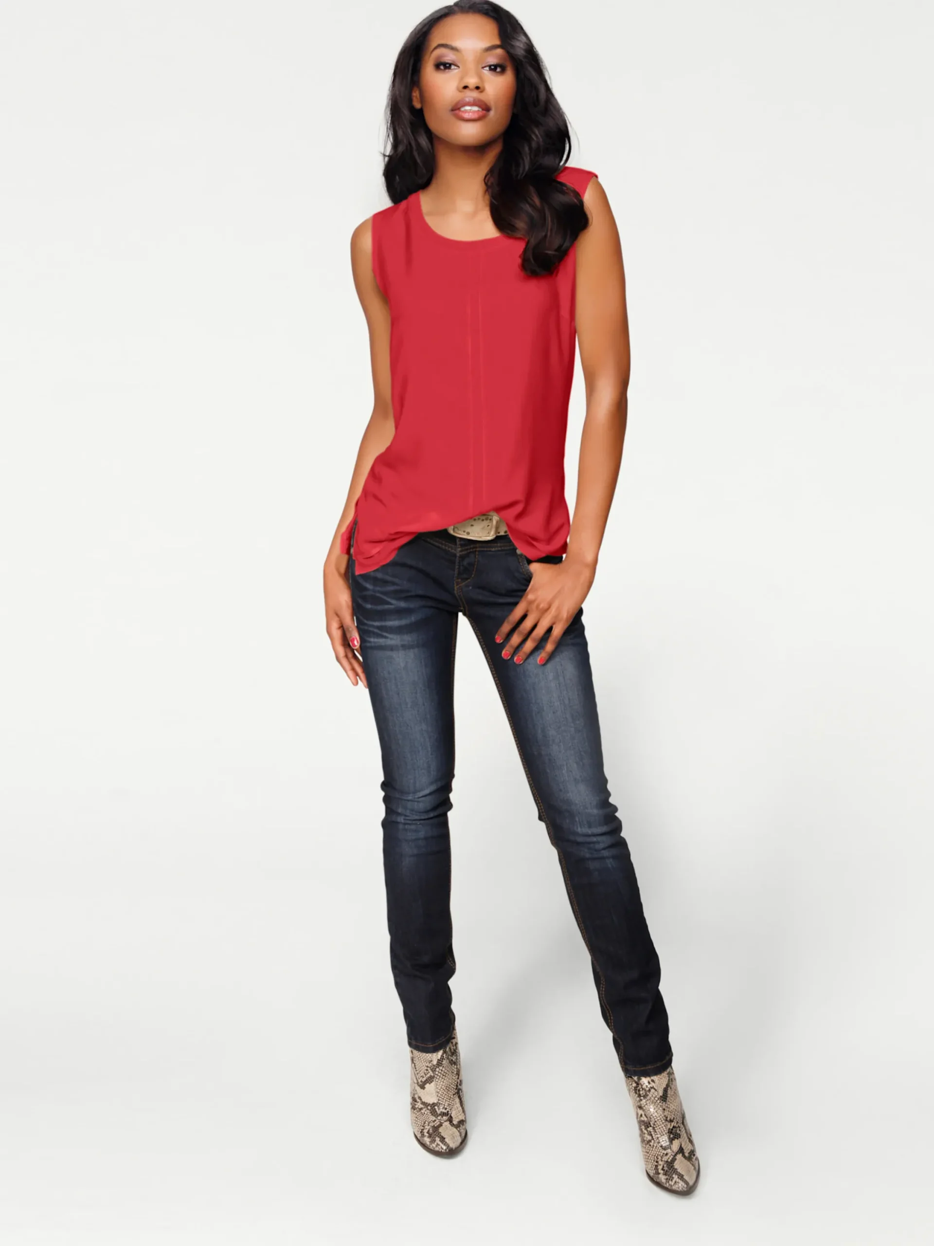 Strandmode|Basics|heine Shirttop im Lagen-Look rot