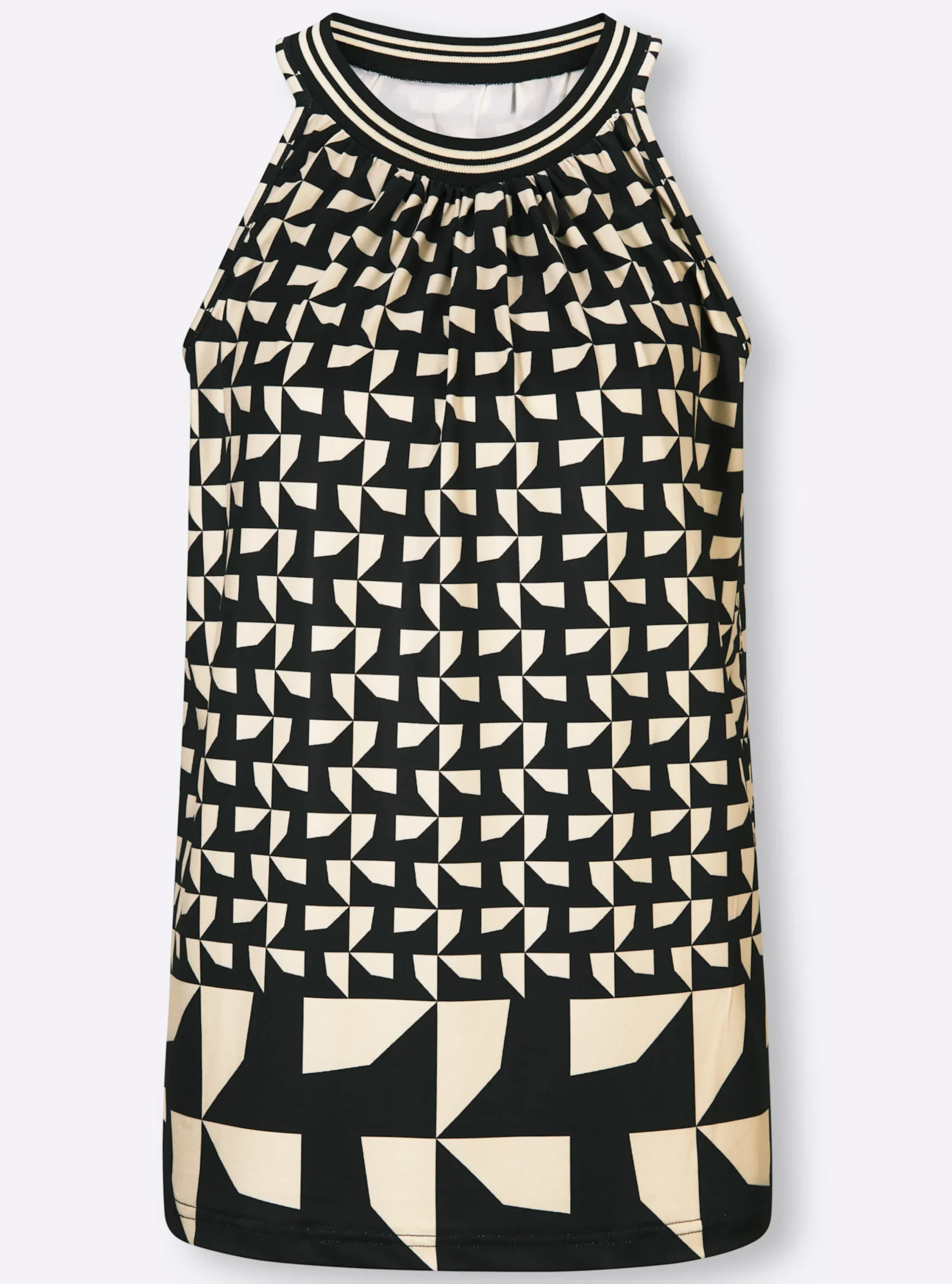 Shirts|heine Shirttop mit breiten Trägern sand-schwarz-bedruckt