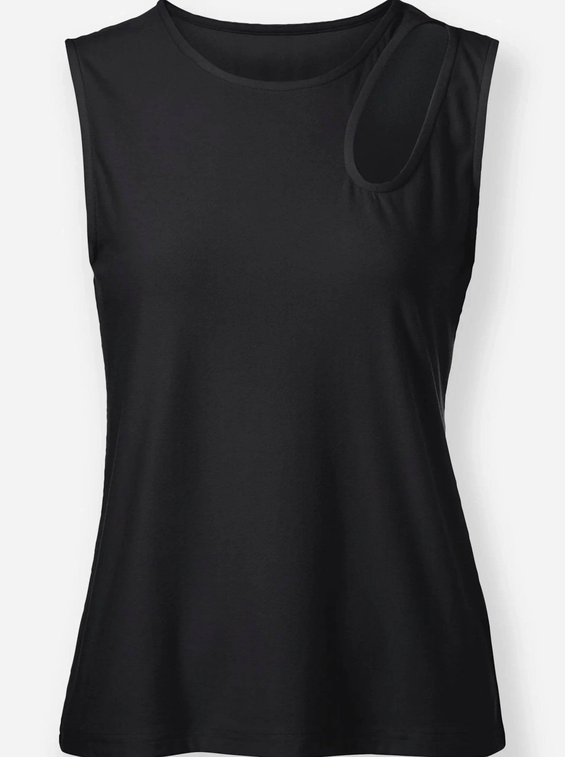 Shirts|heine Shirttop mit Cut-Outs am Ausschnitt schwarz