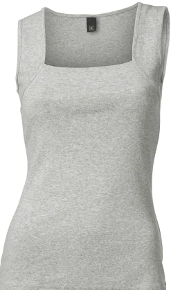 Strandmode|Shirts|heine Shirttop mit Karree-Ausschnitt grau-melange