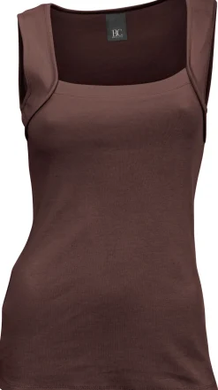 Basics|heine Shirttop mit Karree-Ausschnitt schokobraun