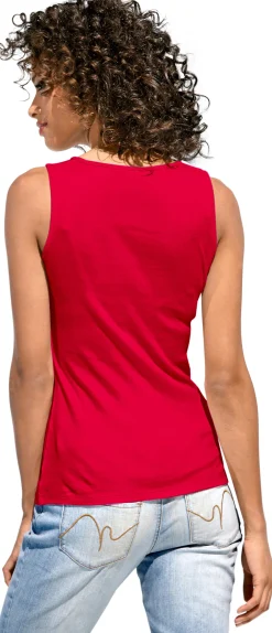 Basics|heine Shirttop mit Karree-Ausschnitt rot