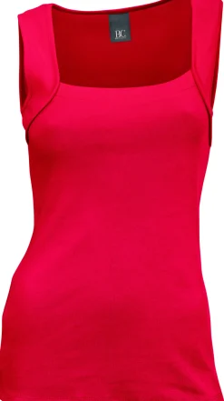 Basics|heine Shirttop mit Karree-Ausschnitt rot