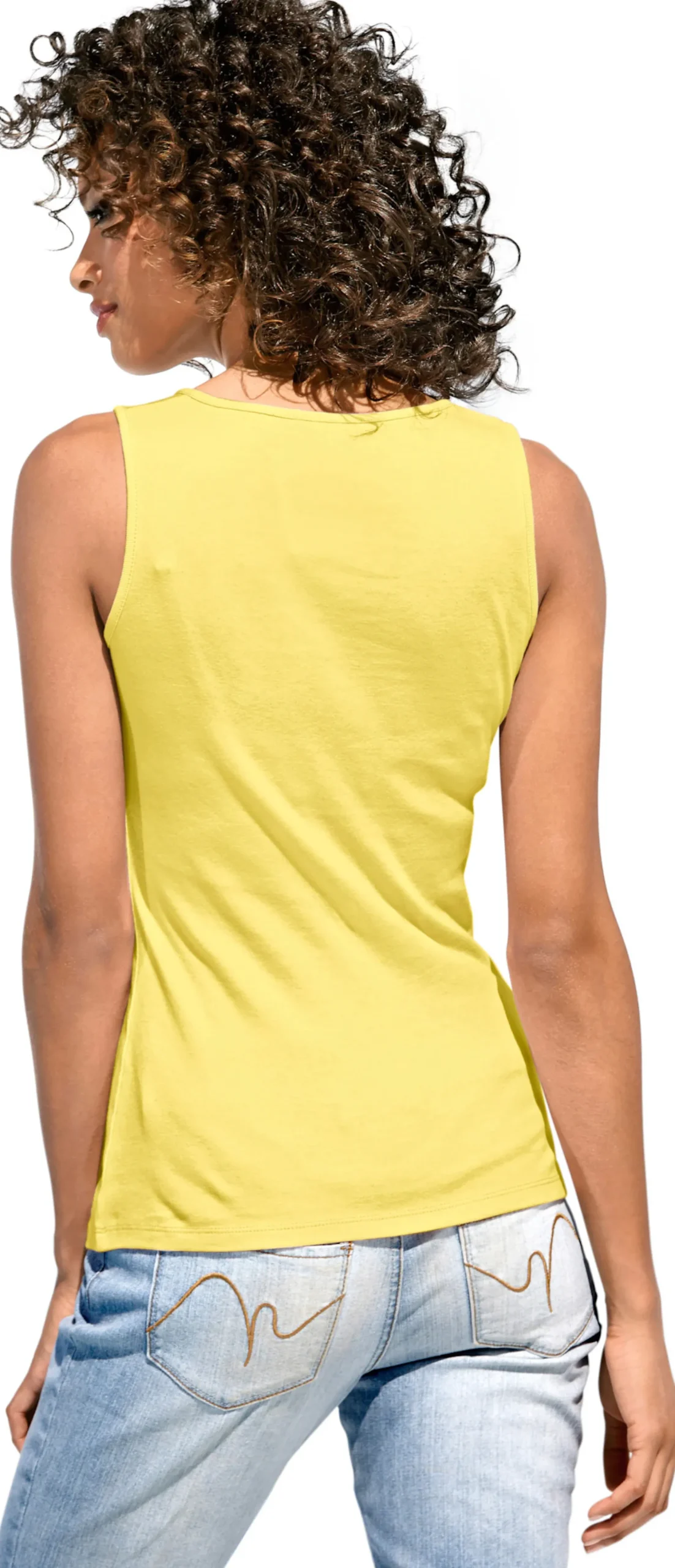 Strandmode|Basics|heine Shirttop mit Karree-Ausschnitt gelb