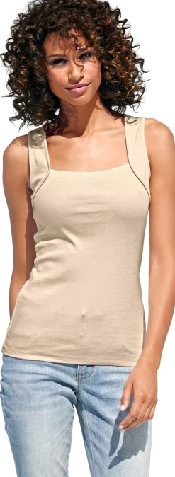 Strandmode|Basics|heine Shirttop mit Karree-Ausschnitt beige