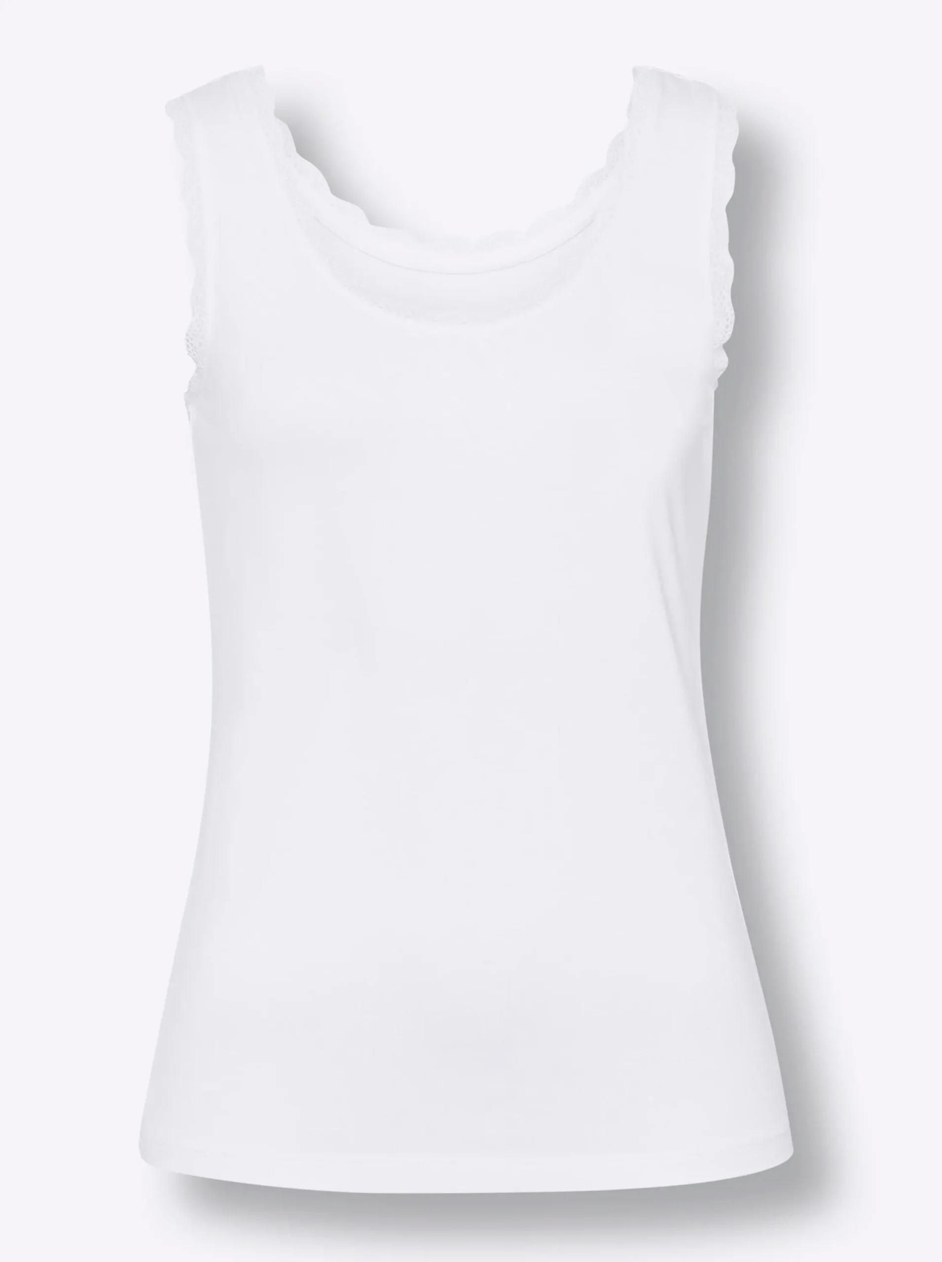 Shirts|heine Shirttop mit Spitzenbesatz weiß