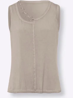 Shirts|heine Shirttop mit Zierkette sand