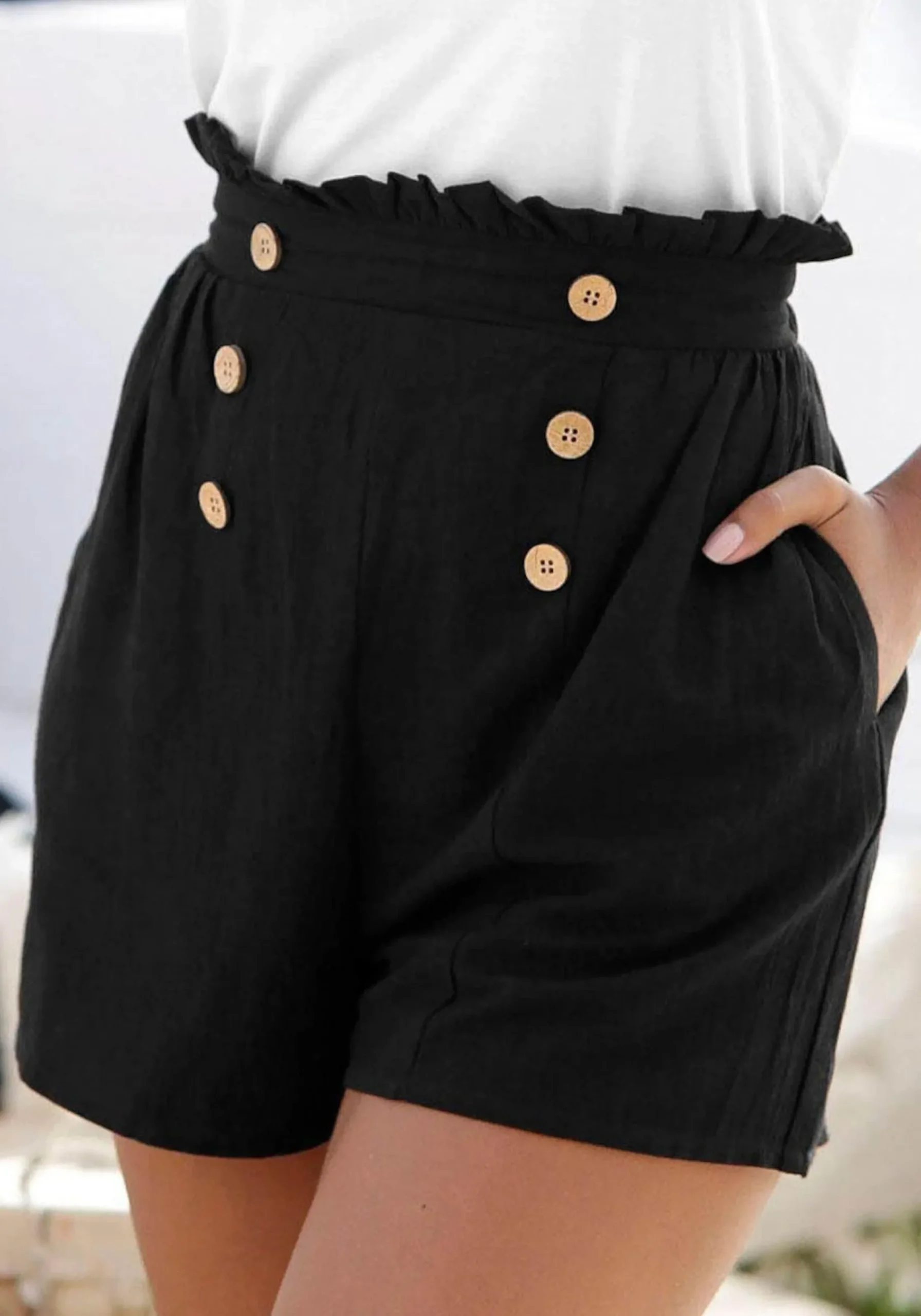 Strandmode|Hosen|LASCANA Shorts schwarz