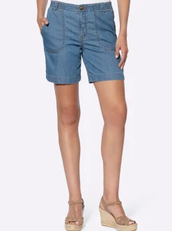 Hosen|heine Shorts mit kleinem Schlitz am Bein blue-bleached