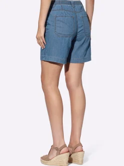 Hosen|heine Shorts mit kleinem Schlitz am Bein blue-bleached
