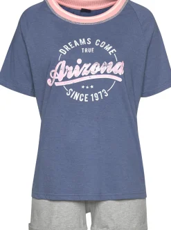 Nachtwäsche|Arizona Shorty blau-meliert-grau-meliert