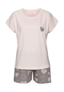 Nachtwäsche|Vivance Dreams Shorty rosa/grau