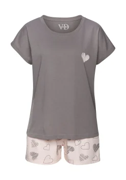 Nachtwäsche|Vivance Dreams Shorty rosa/grau
