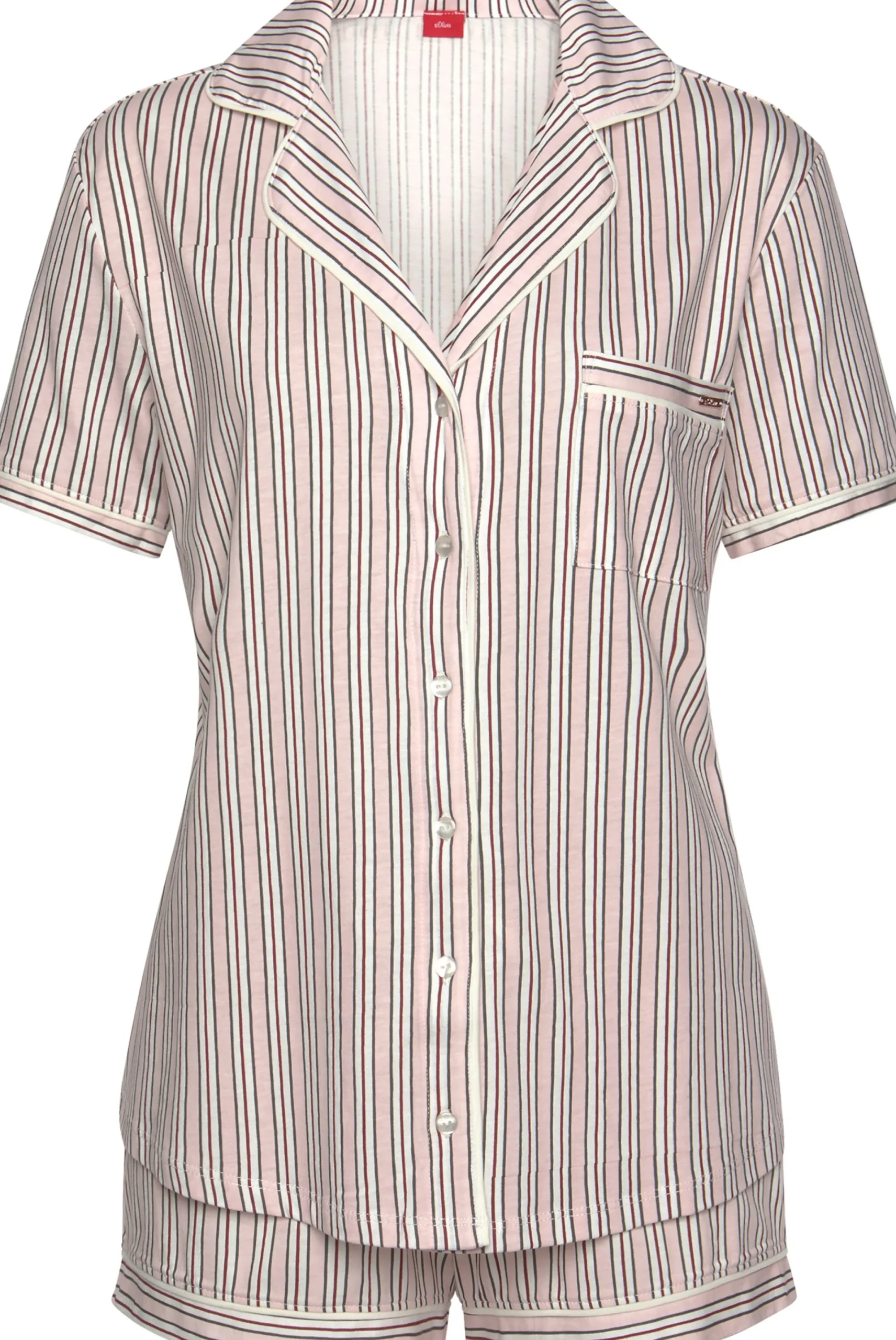 Nachtwäsche|s.Oliver Shorty blassrosa-gestreift