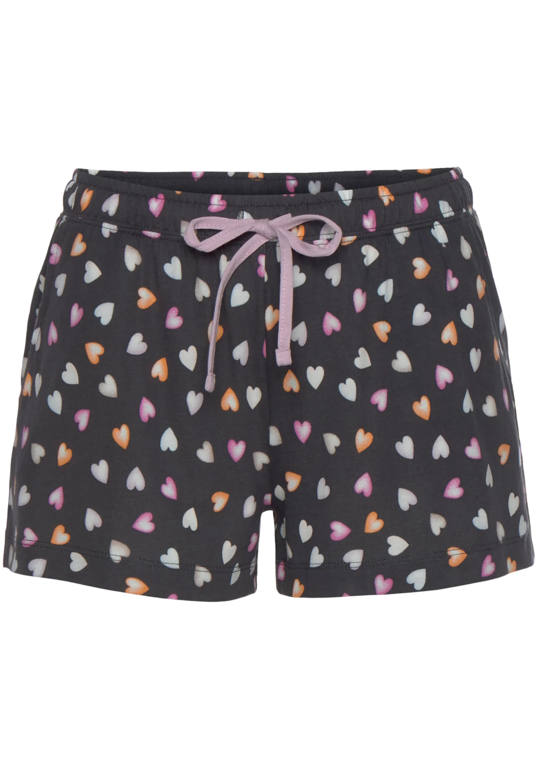Nachtwäsche|Vivance Dreams Shorty lila,anthrazit-gemustert