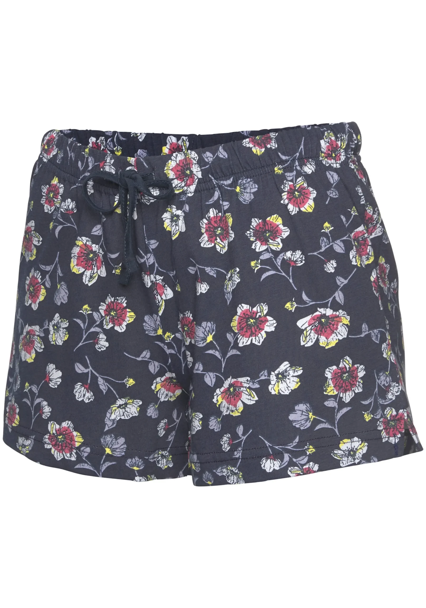 Nachtwäsche|Vivance Dreams Shorty mauve-dunkelblau-geblümt