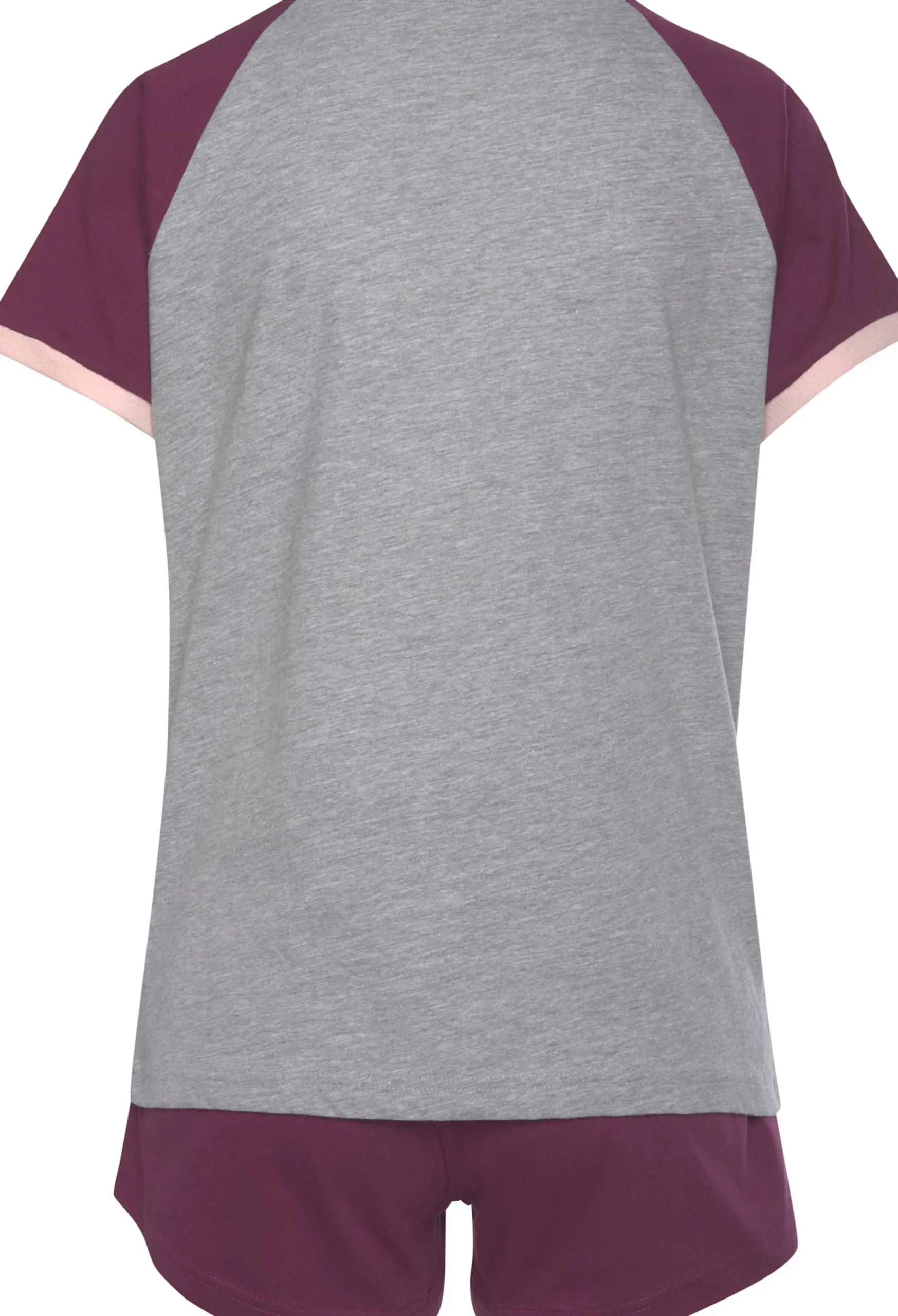 Nachtwäsche|KangaROOS Shorty bordeaux-grau-meliert
